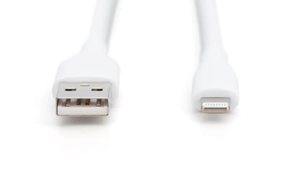 Digitus AK-600108-020-W, 2 m, Lightning, USB A, urosliitin, urosliitin, valkoinen