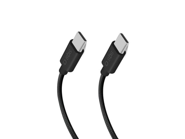 SBS USB-C 3.2 100W PD opladnings- og datakabel. 1.5m. Sort