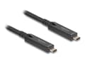 Miniatyrbild 1 av 2: Delock - USB-kabel - 24 pin USB-C (hane) till 24 pin USB-C (hane) - USB 3.2 Gen 1 / DisplayPort 2.1 - 20 V - 3 A - 5 m - upp till 10 Gbps dataöverför