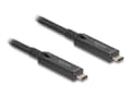 Miniatyrbild 1 av 2: Delock - USB-kabel - 24 pin USB-C (hane) till 24 pin USB-C (hane) - USB 2.0 - 20 V - 3 A - 10 m - Active Optical Cable (AOC), 8K60Hz stöd, USB Power