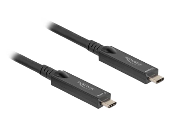 Delock - USB-kabel - 24 pin USB-C (hane) till 24 pin USB-C (hane) - USB 3.2 Gen 1 / DisplayPort 2.1 - 20 V - 3 A - 8 m - upp till 10 Gbps dataöverför