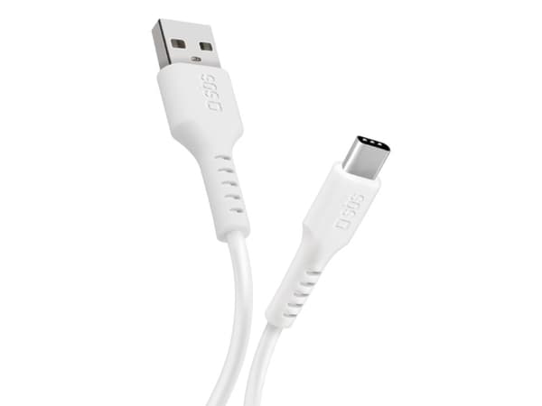 SBS TECABLEMICROC10W, 1 m, USB A, USB C, USB 2.0, 0,48 Gbit/sek., Hvit