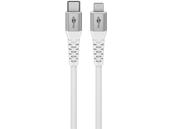Goobay 74521, 3 m, Lightning, USB C, Hankontakt, Hankontakt, Vit