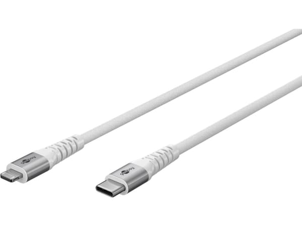 Goobay 74521, 3 m, Lightning, USB C, Hankontakt, Hankontakt, Vit