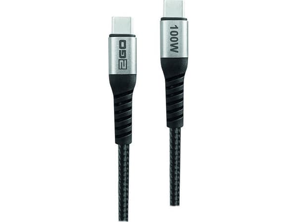 2GO 797511, 2 m, USB C, USB C, USB 2.0, 0,48 Gbit/s, Svart, Silver