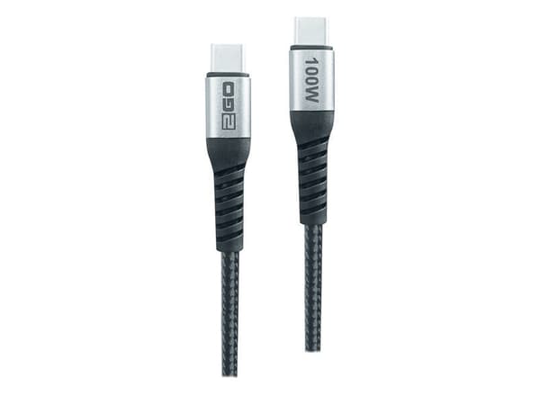 2GO 797511, 2 m, USB C, USB C, USB 2.0, 0,48 Gbit/s, Svart, Silver