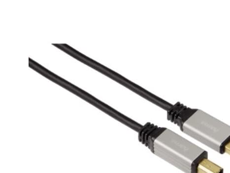 Hama USB A-B, 5.00 m, 5 m, USB A, USB B, Hane/Hane, 0,48 Gbit/s, Svart