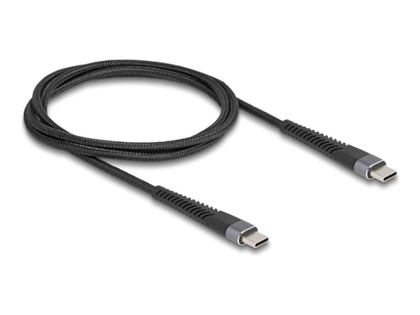 Delock USB 2.0 -kaapeli USB Type-C pistokkeesta pistokkeeseen laajennetulla taivutussuojalla 60 W 1 m