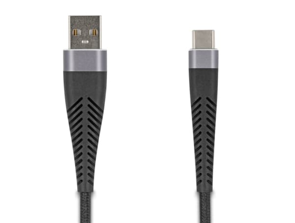 Delock USB 2.0-kabel USB Type-A hann til USB Type-C hann med utvidet knekkbeskyttelse 2 m