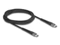 Miniatyrbild 2 av 3: Delock - USB-kabel - 24 pin USB-C (hane) till 24 pin USB-C (hane) - USB 2.0 - 20 V - 3 A - 2 m - USB Power Delivery (60W), Stöd för Power Delivery 3.