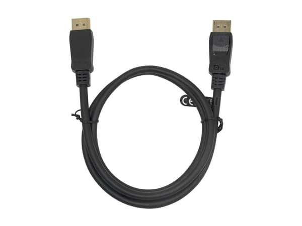 Deltaco DisplayPort DP1.4 Flex-kabel, 1 m, svart, 1 m, DisplayPort, DisplayPort, Hankoppling, Hankoppling, 7680 x 4320 pixlar