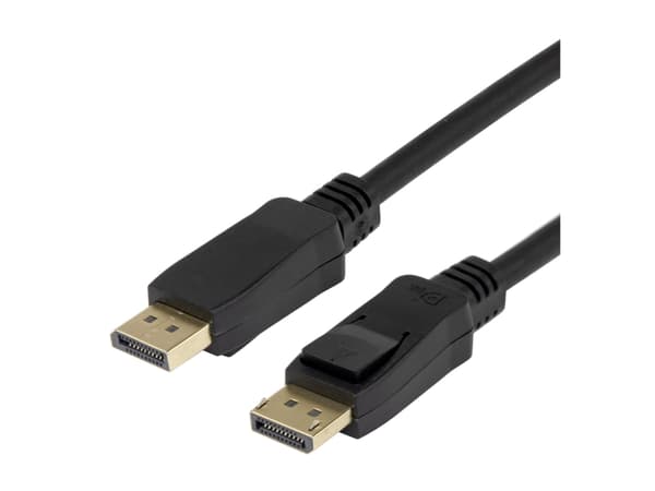 Deltaco DisplayPort DP1.4 Flex-kabel, 1 m, svart, 1 m, DisplayPort, DisplayPort, Hankoppling, Hankoppling, 7680 x 4320 pixlar