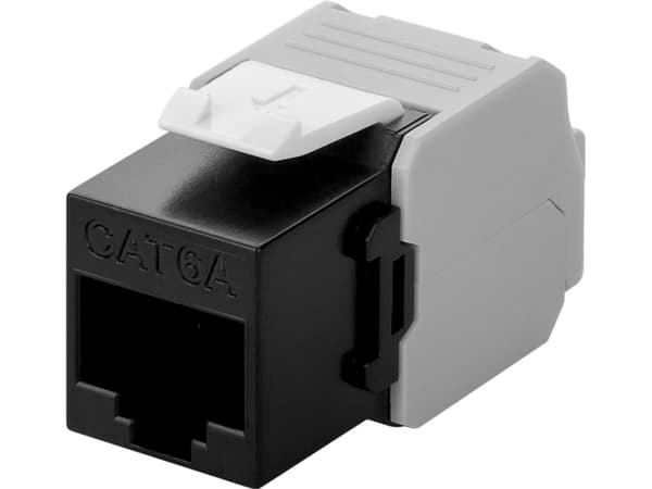 Goobay 90692, Litteä, musta, RJ-45, LSA, naarasliitin, 22/26