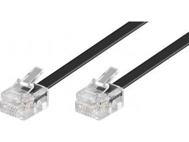 Goobay 50320, 15 m, RJ-11, RJ-11, Svart, Hankontakt, Hankontakt
