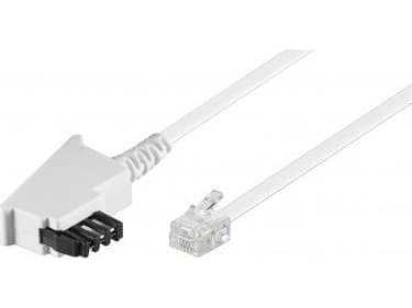 TecLine TAE F Connection Cable TAE F plug / RJ11 plug (6P4C), standard assignment, white, 3,0 m - 177288W