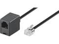 Miniatyrbild 2 av 3: Goobay 15m RJ-11-kabel, 15 m, RJ-11 M, RJ-11 FM, Svart, Hankontakt, Honkontakt