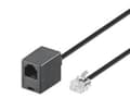 Miniatyrbild 1 av 3: Goobay 15m RJ-11-kabel, 15 m, RJ-11 M, RJ-11 FM, Svart, Hankontakt, Honkontakt