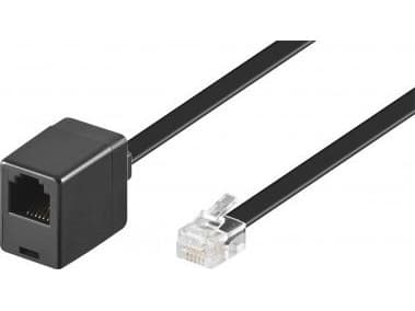 Goobay 68264, 6 m, RJ12 M, RJ12 FM, Svart, Hankontakt, Honkontakt