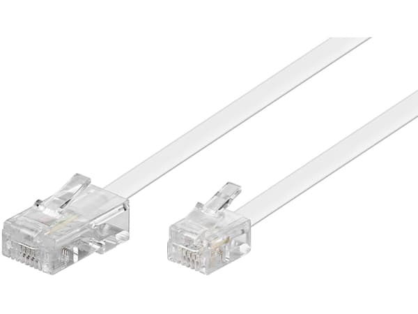Goobay 93059, 10 m, RJ-45, RJ-11/RJ-14, Vit, Hankontakt, Hankontakt