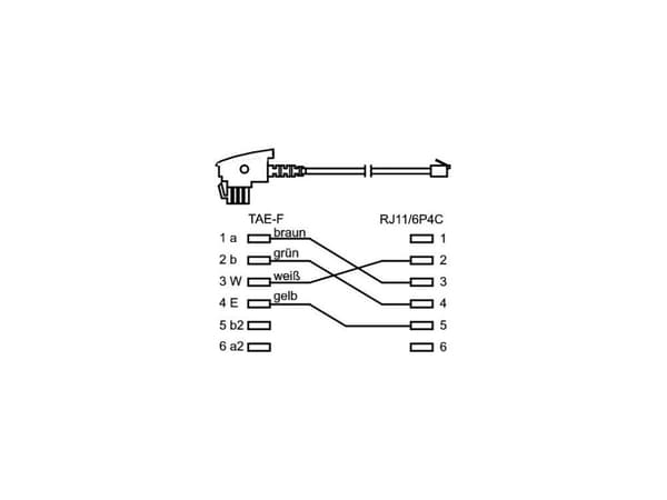 Goobay 50940, 10 m, TAE (F), RJ-11, Sort, Hanstik, Hanstik