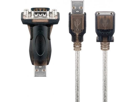 Goobay USB Seriell RS232 Mini USB-adapter, gjennomsiktig - Kabellengde 1,5 m