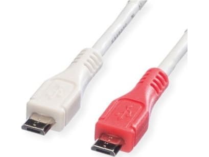 Kabel USB Value USB-A - micro-B 0.3 m Biały