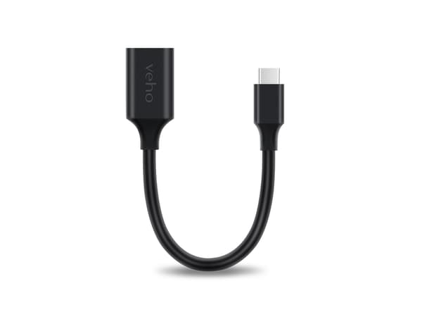 Veho VCL-220-USBCA, 0,15 m, USB C, USB A, USB 3.2 Gen 1 (3.1 Gen 1), 5 Gbit/sek., Sort