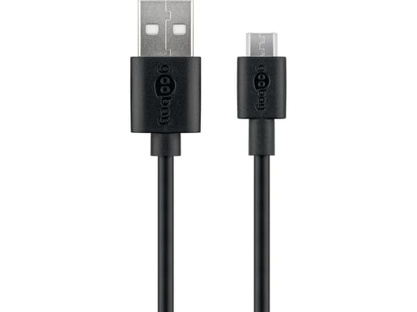 Goobay USB-A - microUSB-kabel 0,5 m svart