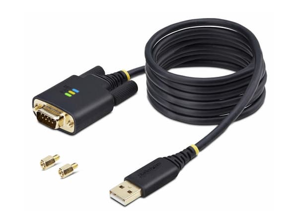 StarTech.com 6.6ft (2m) USB to Serial Adapter Cable, COM Retention, RS232 - USB / seriell kabel - USB (hane) till DB-9 (hane) skruvbar - 2 m - robust