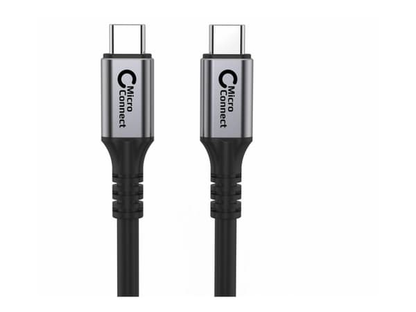 MicroConnect - USB-kabel - 24 pin USB-C (hane) rak till 24 pin USB-C (hane) rak - USB4 Gen3x2 - 20 V - 5 A - 25 cm - USB-strömförsörjning (100W), upp