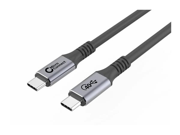 MicroConnect - USB-kabel - 24 pin USB-C (hane) rak till 24 pin USB-C (hane) rak - USB4 Gen3x2 - 20 V - 5 A - 25 cm - USB-strömförsörjning (100W), upp