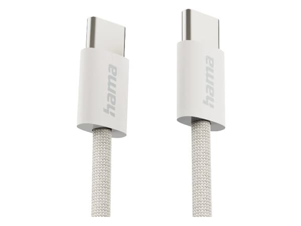 Hama Fabric, 1 m, USB C, USB C, USB 2.0, 0,48 Gbit/s, harmaa