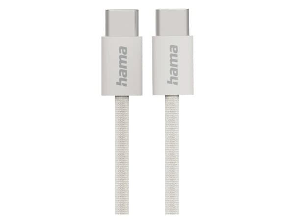 Hama Fabric, 1 m, USB C, USB C, USB 2.0, 0,48 Gbit/s, harmaa