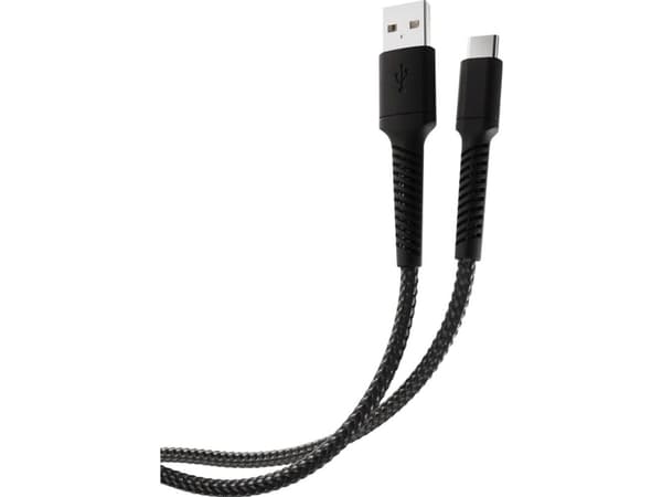 Vivanco LongLife - USB-kabel - 24 pin USB-C (hann) til USB (hann) - 1.5 m - svart