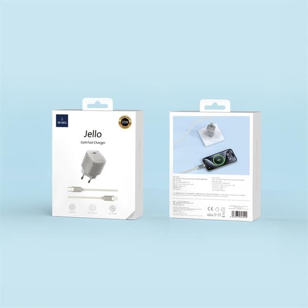 WIWU Snabbladdare GaN 30W Med USB-C Kabel Jello - Vit