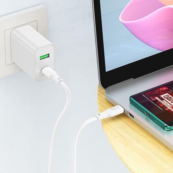 Hoco USB-C till USB-C 100W 2m 3A Kabel X93 - Vit