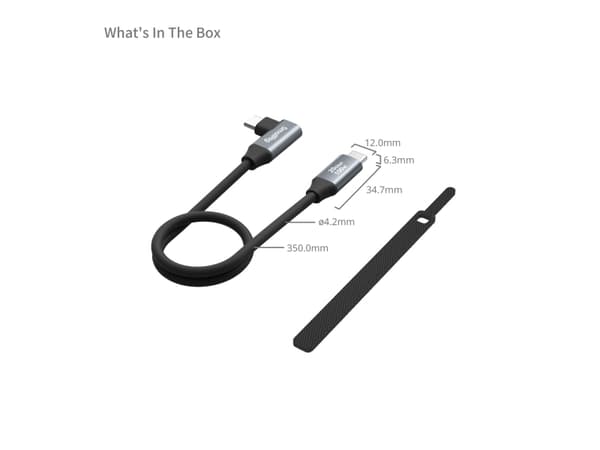 SmallRig 4790, 0,35 m, USB C, USB C, 20 Gbit/s, Svart, Grå