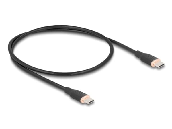 Delock USB 2.0 kaapeli USB Type-C uros uros PD 3.0 60 W 0,5 m musta silikoni