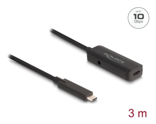 Delockin aktiivinen USB 10 Gbps -jatkojohto USB Type-C 3 m
