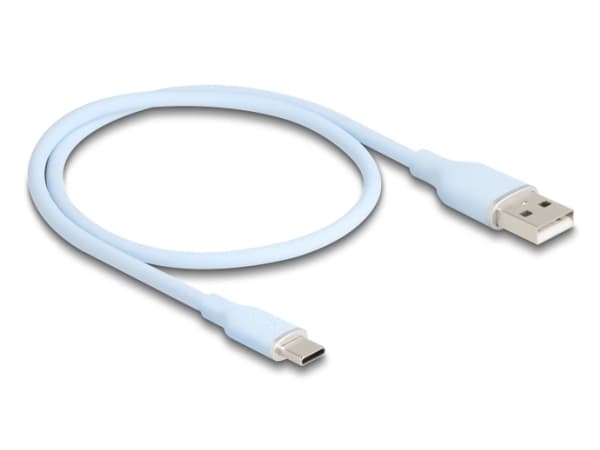 Delock - USB-kabel - USB (hane) till 24 pin USB-C (hane) - USB 2.0 - 3 A - 50 cm - blå