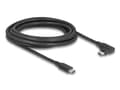 Miniatyrbild 2 av 4: Delock - USB-kabel - 24 pin USB-C (hane) till 24 pin USB-C (hane) vänstervinklad - USB 3.2 Gen 2 - 3 A - 3 m - upp till 10 Gbps dataöverföringshastig