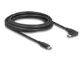 Miniatyrbild 1 av 4: Delock - USB-kabel - 24 pin USB-C (hane) till 24 pin USB-C (hane) vänstervinklad - USB 3.2 Gen 2 - 3 A - 3 m - upp till 10 Gbps dataöverföringshastig