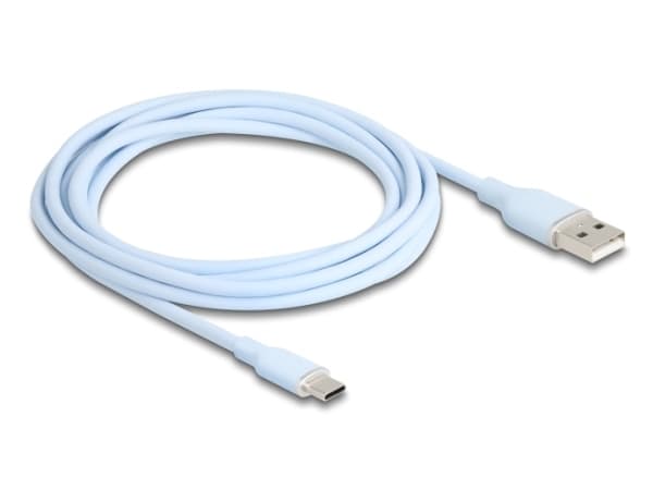 Delock - USB-kabel - USB (hann) til 24 pin USB-C (hann) - USB 2.0 - 3 A - 2.5 m - blå