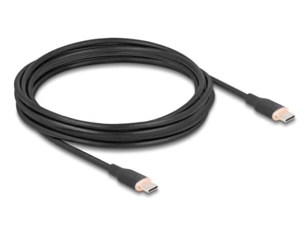 Delock - USB-kabel - 24 pin USB-C (hann) til 24 pin USB-C (hann) - USB 2.0 - 20 V - 3 A - 4 m - USB Power Delivery (60W), støtte for Power Delivery 3
