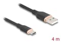 Miniatyrbild 3 av 3: Delock USB 2.0-kabel USB typ A-kontakt till USB typ C-kontakt 4 m svart silikon