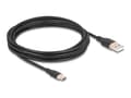 Miniatyrbild 1 av 3: Delock USB 2.0-kabel USB typ A-kontakt till USB typ C-kontakt 4 m svart silikon