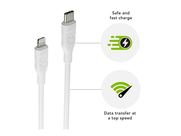 dbramante1928 re-charge - Lightning-kabel - 24 pin USB-C hann til Lightning hann - 1.2 m - hvit