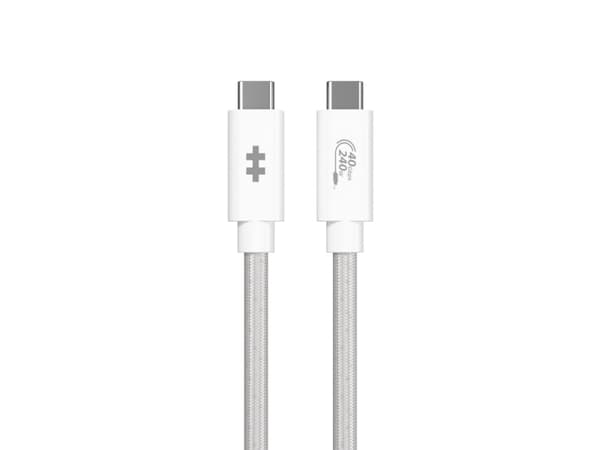 Hyper HyperDrive Next - USB-kaapeli - 24-nastainen USB-C (uros) - 24-nastainen USB-C (uros) - USB4 - 1,2 m - valkoinen - valkoinen