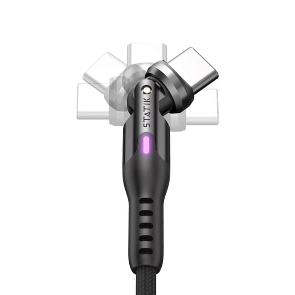 STATIK Kabel PowerPivot Pro Nylonflettet USB-C Til USB-C Sort 1m