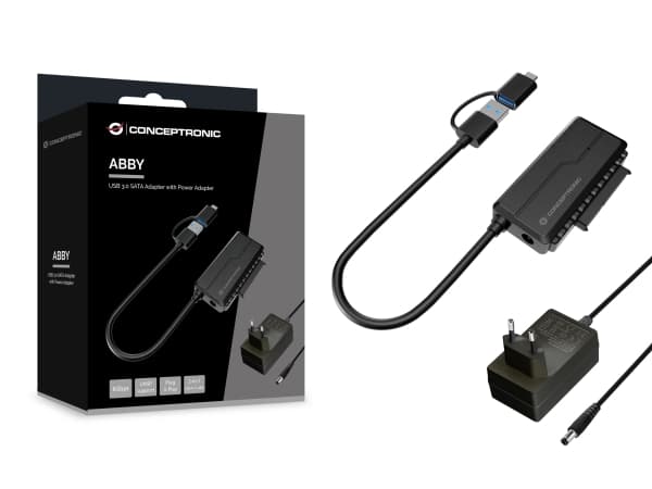 Conceptronic ABBY21B, USB Type-A, SATA 22-pin, Svart